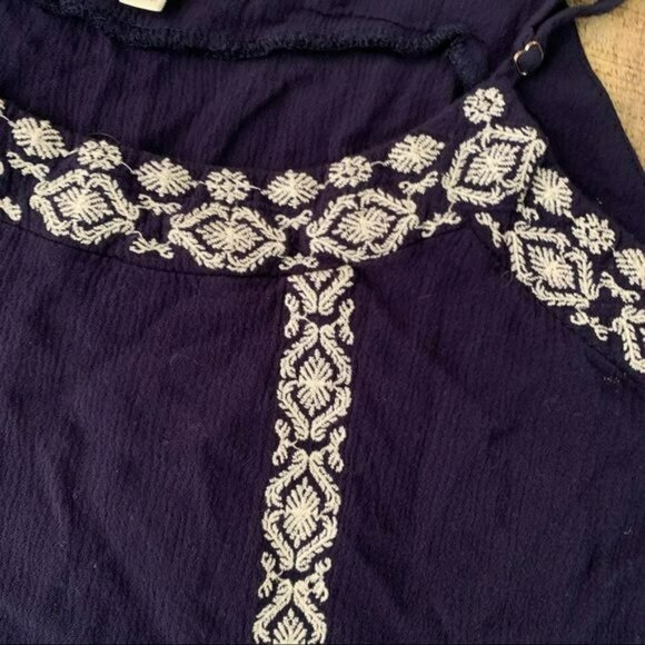 Active USA blue and white cami camisole tank top with embroidered detail - L - Picture 6 of 7